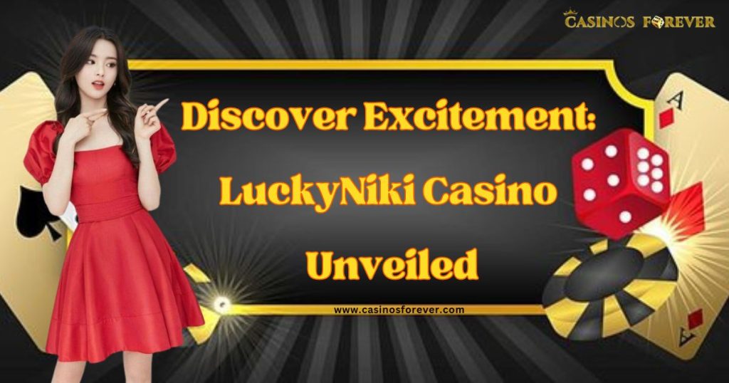 LuckyNiki Casino logo featuring a playful, lucky cat surrounded by vibrant colors and casino elements.