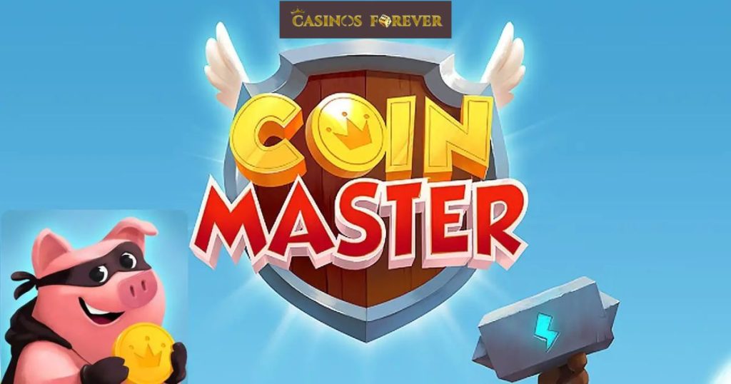 "Mobile screen displaying the Coin Master app with a vibrant 'Free Spin' icon highlighted.